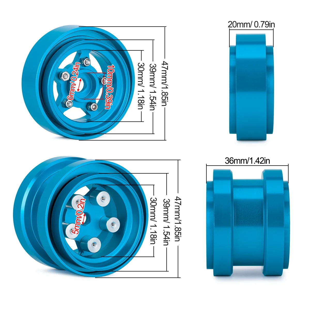 Aluminum Alloy Front Rear Bead - Wheel Rim Rc review and price