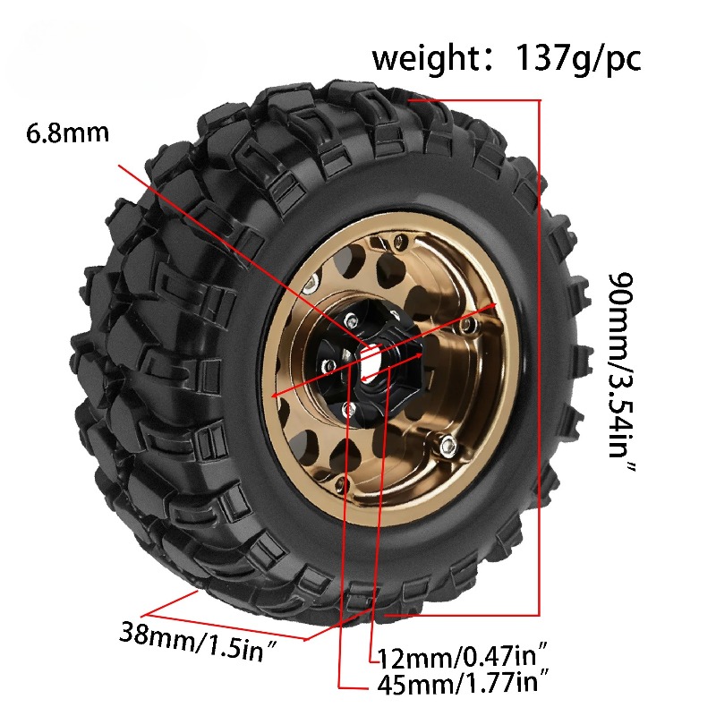 4PCS 1.9 Inch Beadlock Wheel R - Wheel Rim Rc review and price